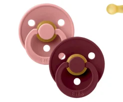 2 Chupetes BIBS Colour Round Dusty Pink/Elderberry