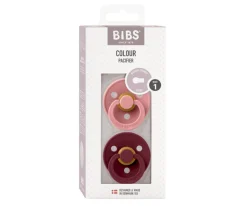 2 Chupetes BIBS Colour Round Dusty Pink/Elderberry
