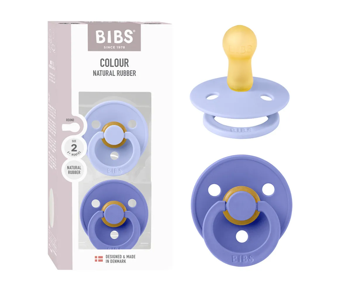 2 Chupetes BIBS Colour Round Hush/Grape