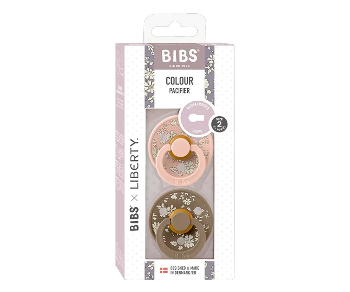 2 Chupetes BIBS Colour Round Liberty Capel Blush Mix