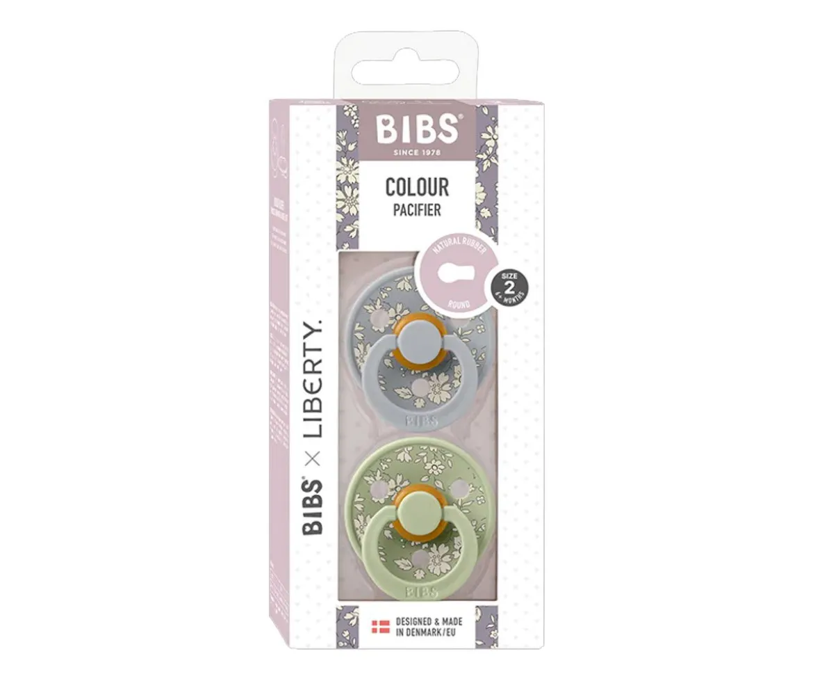 2 Chupetes BIBS Colour Round Liberty Capel Sage Mix
