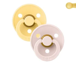 2 Chupetes BIBS Colour Round Pale Butter/Petal