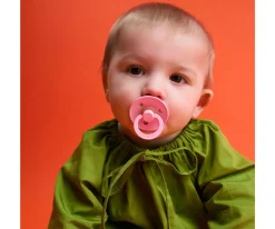 2 Chupetes BIBS Colour Round Petal/Baby Pink