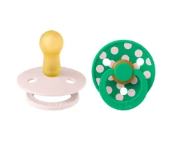 2 Chupetes BIBS Colour Round Polka Petal/Cactus