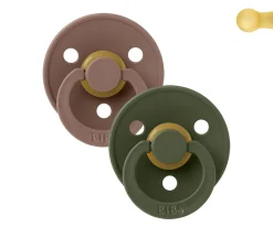 2 Chupetes BIBS Colour Round Woodchuck/Hunter Green