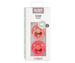 2 Chupetes BIBS Colour Simétrica Dusty Pink/Coral