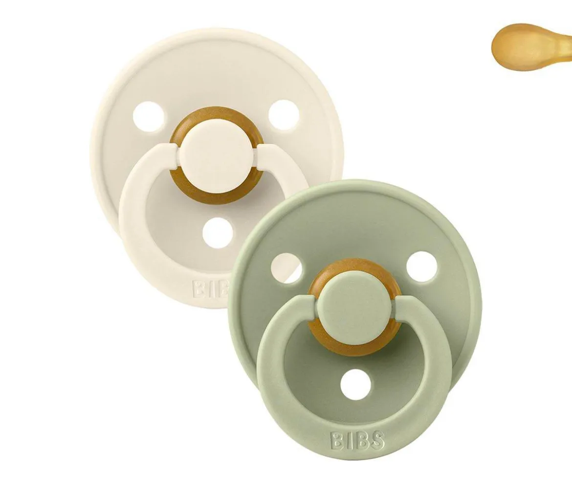 2 Chupetes BIBS Colour Simétrica Ivory/Sage