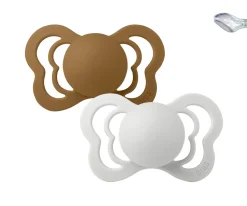 2 Chupetes BIBS Couture Haze/Caramel Silicona