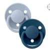 2 Chupetes BIBS De Lux Dusty Blue/Steel Blue Silicona