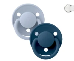 2 Chupetes BIBS De Lux Dusty Blue/Steel Blue Silicona