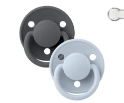2 Chupetes BIBS De Lux Iron/Baby Blue Silicona