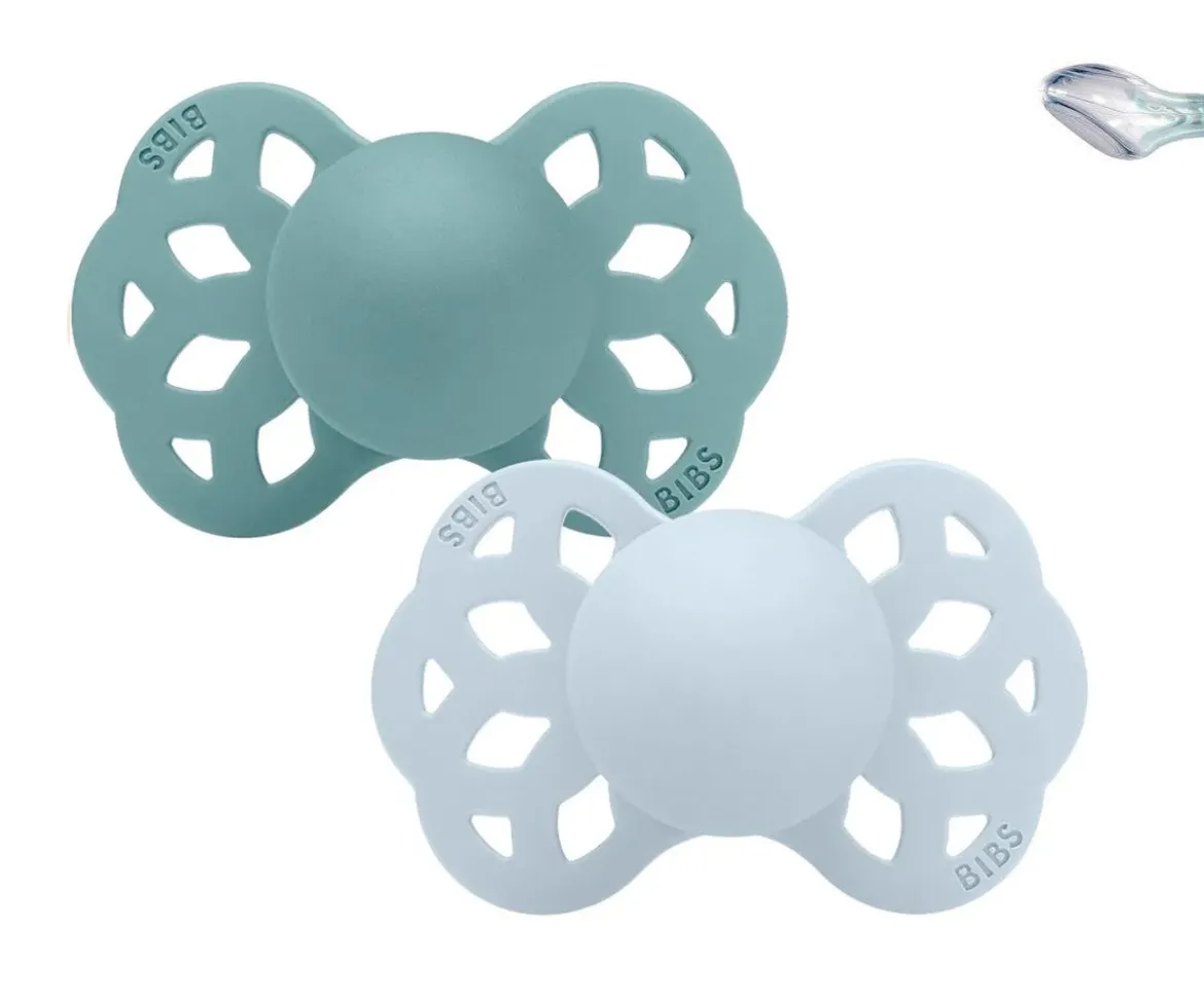2 Chupetes BIBS Infinity Anatómica Baby Blue/Island Sea