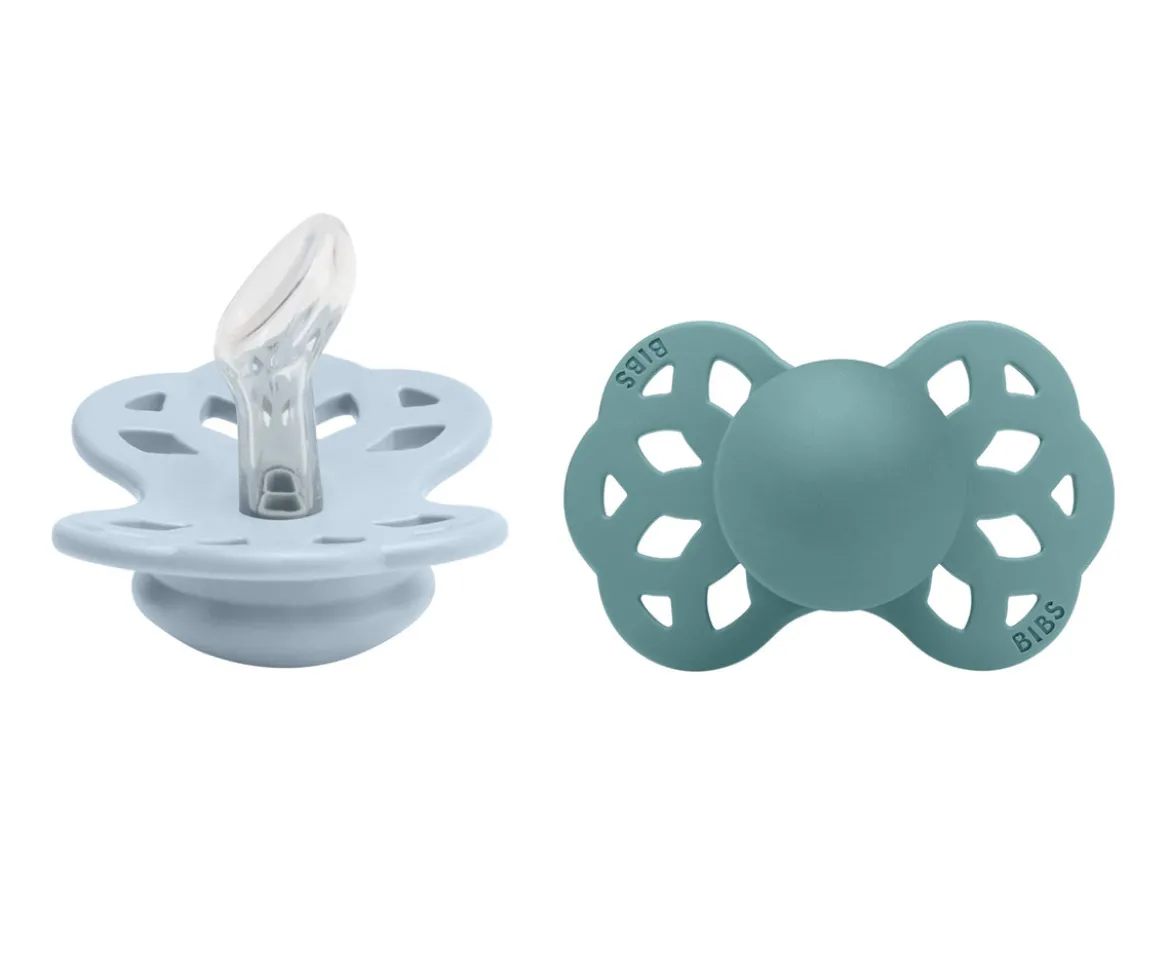 2 Chupetes BIBS Infinity Anatómica Baby Blue/Island Sea