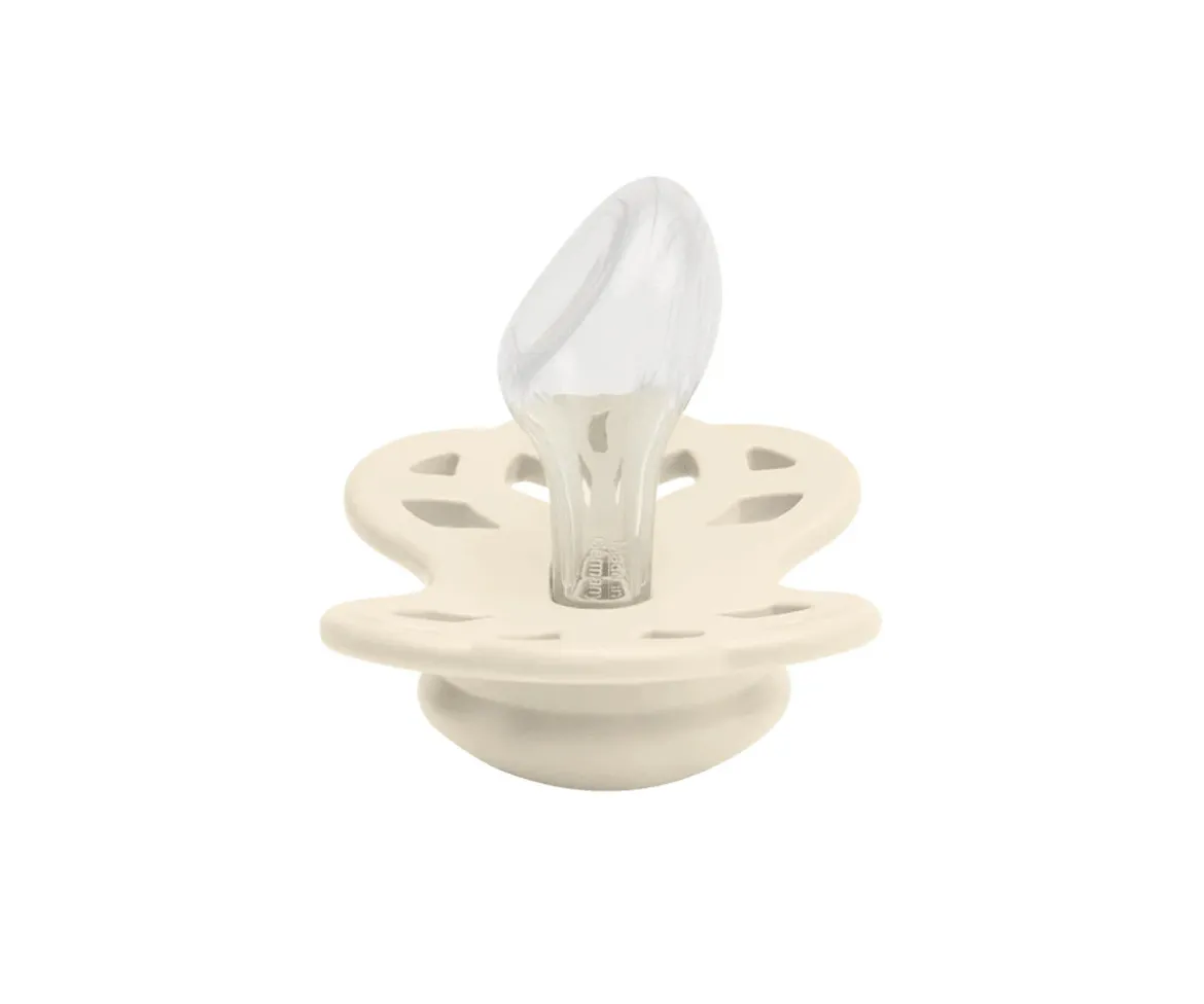 2 Chupetes BIBS Infinity Anatómica Ivory/Blossom