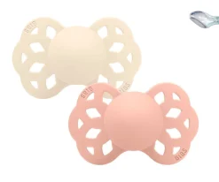 2 Chupetes BIBS Infinity Anatómica Ivory/Blush