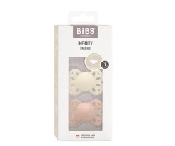 2 Chupetes BIBS Infinity Anatómica Ivory/Blush