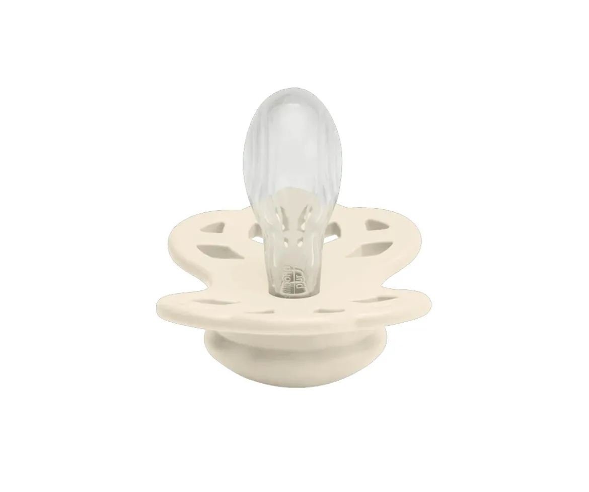 2 Chupetes BIBS Infinity Simétrica Ivory/Blossom