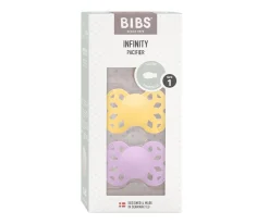 2 Chupetes BIBS Infinity Simétrica Pale Butter/Violet Sky
