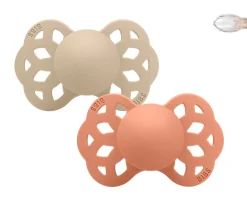 2 Chupetes BIBS Infinity Simétrica Vanilla/Peach