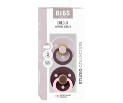 2 Chupetes BIBS Studio Colour Fusion Round Dusky Lilac Plum Mix