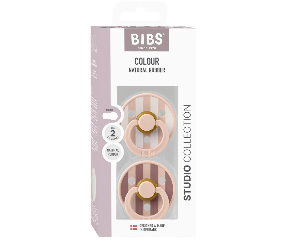 2 Chupetes BIBS Studio Colour Round Block Blush Mix
