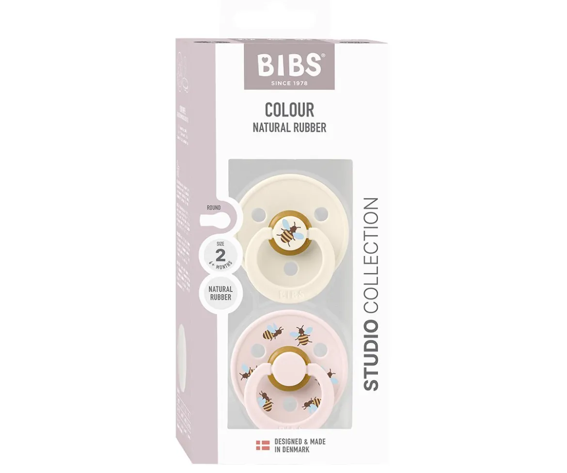 2 Chupetes BIBS Studio Colour Round Bumblebee Ivory Mix
