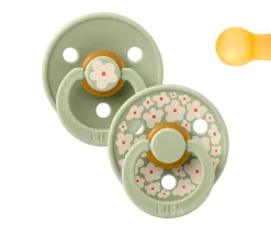 2 Chupetes BIBS Studio Colour Round Jasmine Sage Mix