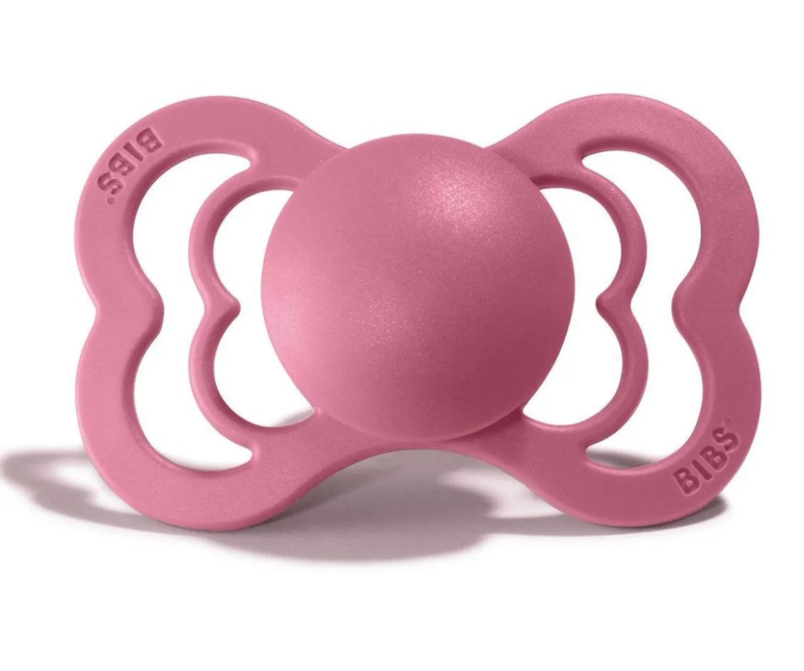 2 Chupetes BIBS Supreme Coral/Ruby Látex