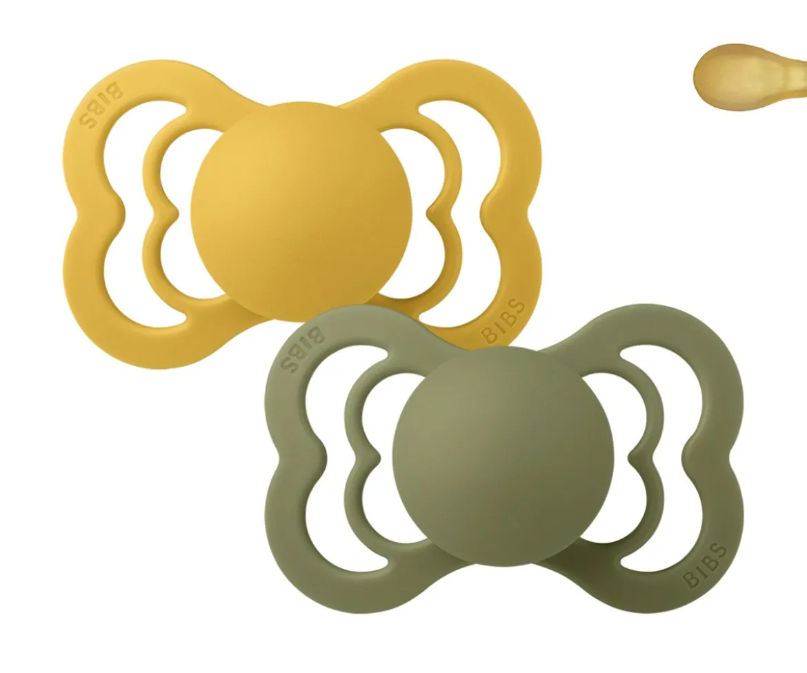 2 Chupetes BIBS Supreme Honey Bee/Olive Látex