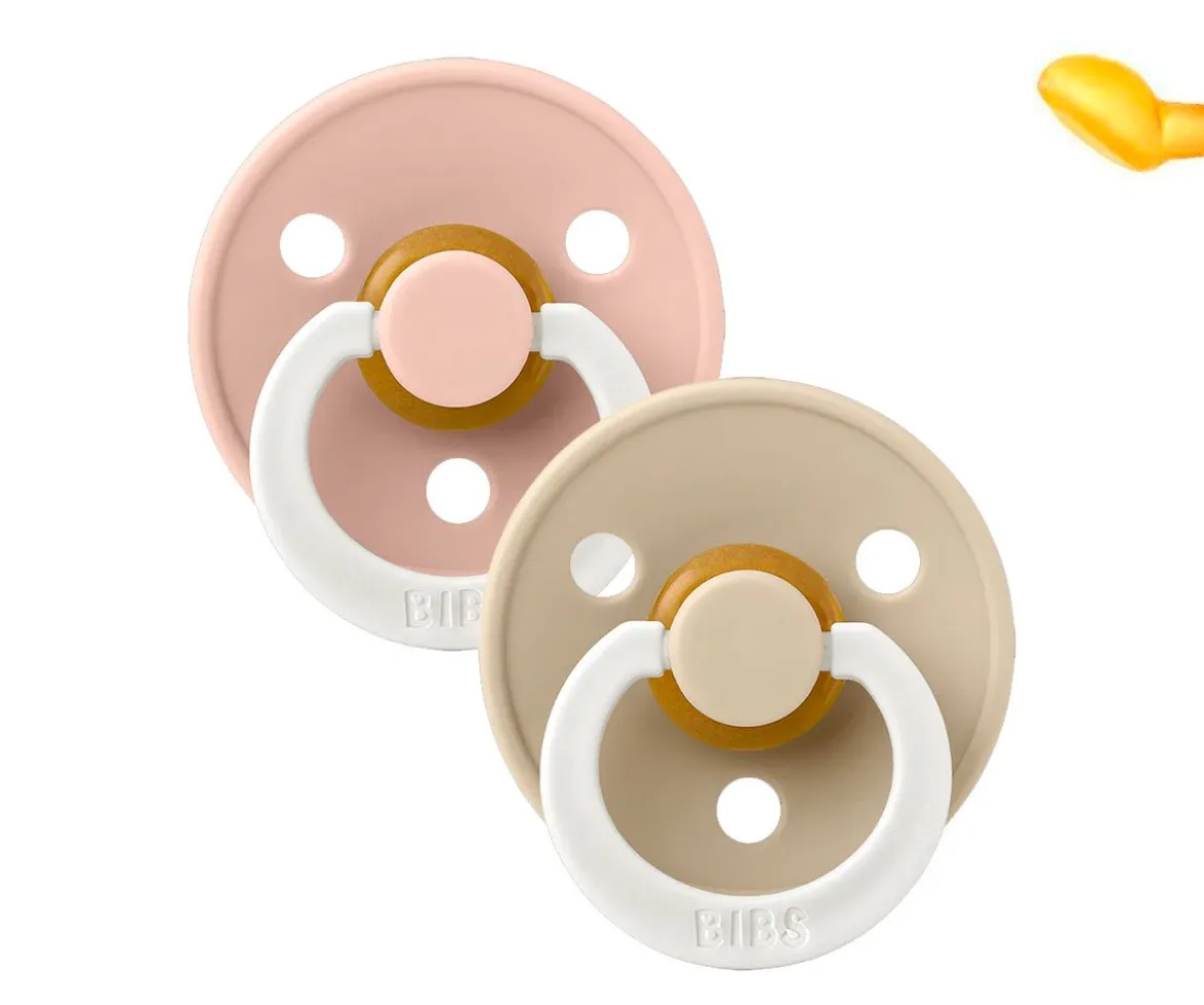 2 Chupetes Nocturnos BIBS Colour Anatómica Blush/Vanilla