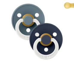 2 Chupetes Nocturnos BIBS Colour Round Petrol Glow/Deep Space Glow
