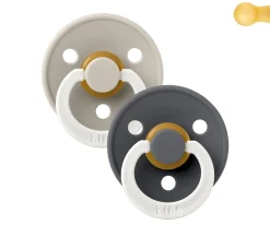 2 Chupetes Nocturnos BIBS Colour Round Sand Glow/Iron Glow