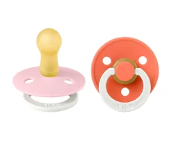 2 Chupetes Nocturnos BIBS Colour Round Tango Glow/Baby Pink Glow
