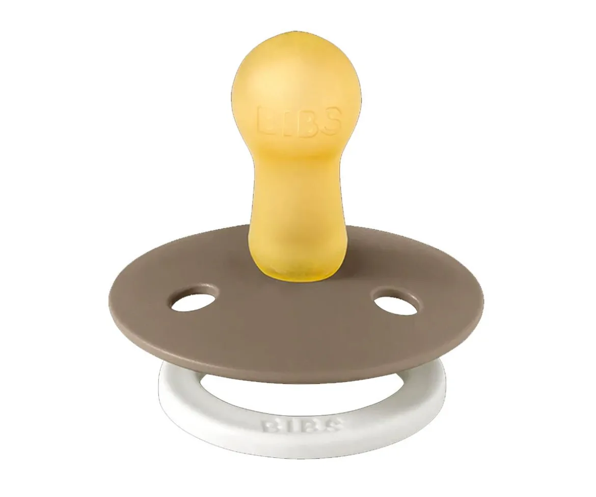 2 Chupetes Nocturnos BIBS Colour Round Vainilla/Dark Oak