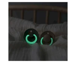 2 Chupetes Nocturnos BIBS Colour Round Vainilla/Dark Oak