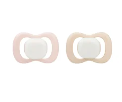 2 Chupetes Nocturnos Tetina Fisiológica Silicona Blush/Latte