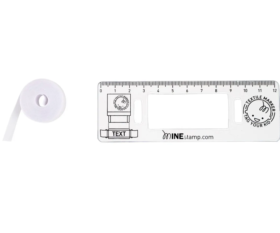 Cinta blanca termoadhesiva + centrador para Sellos Personalizados