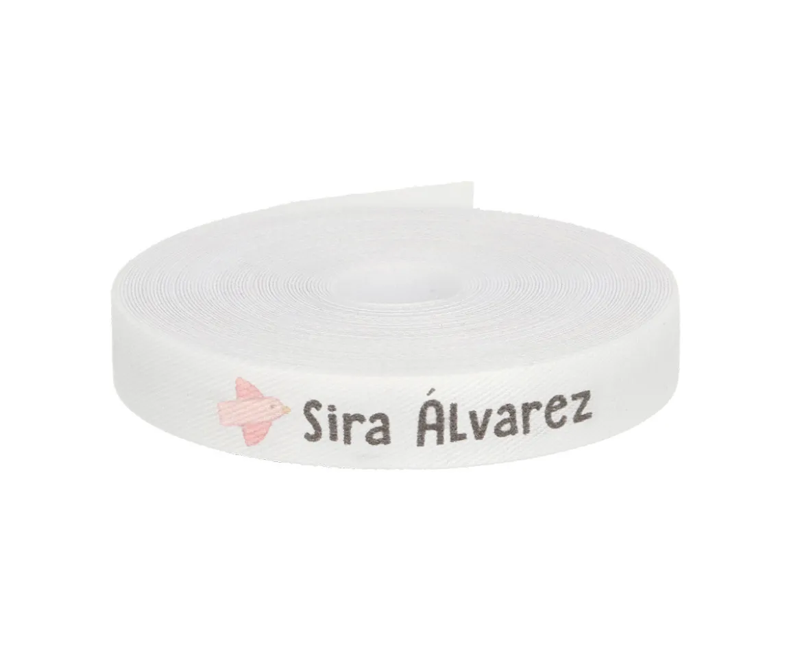 Cinta Marca Prendas Personalizada Pájaro
