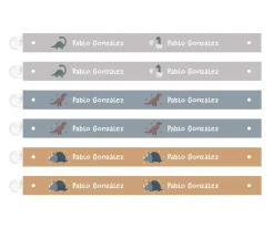 6 Cintas para Colgar Ropa Dinos World Personalizables