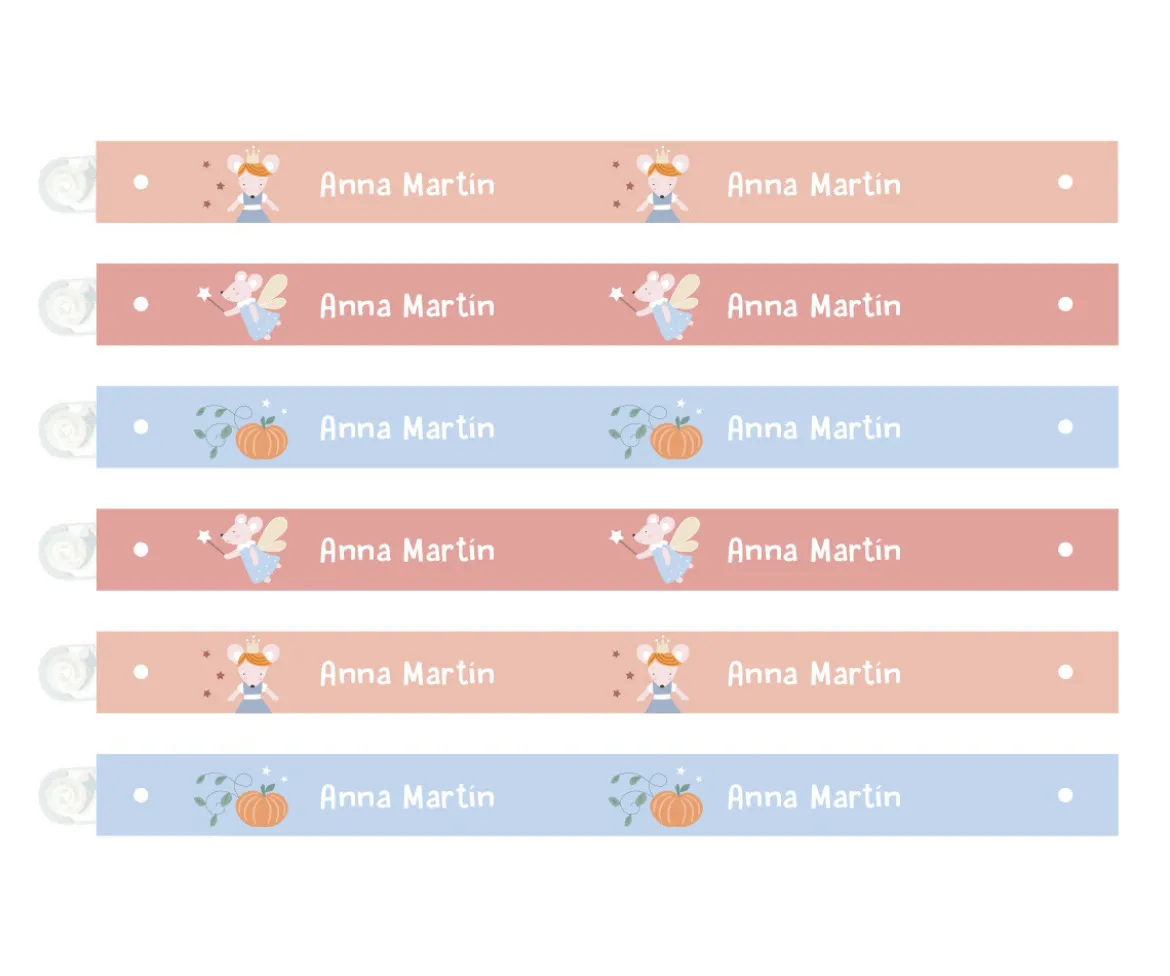 6 Cintas para Colgar Ropa Mouse Fairies Personalizables