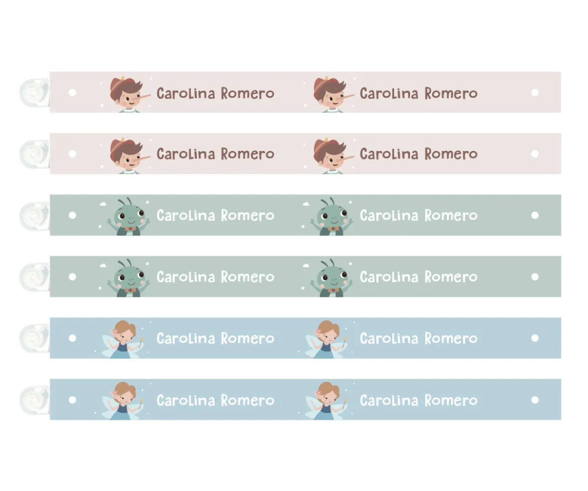 6 Cintas para Colgar Ropa The Wooden Boy Personalizables