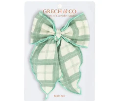 Clip de Pelo con Lazo Grande Fern Plaid