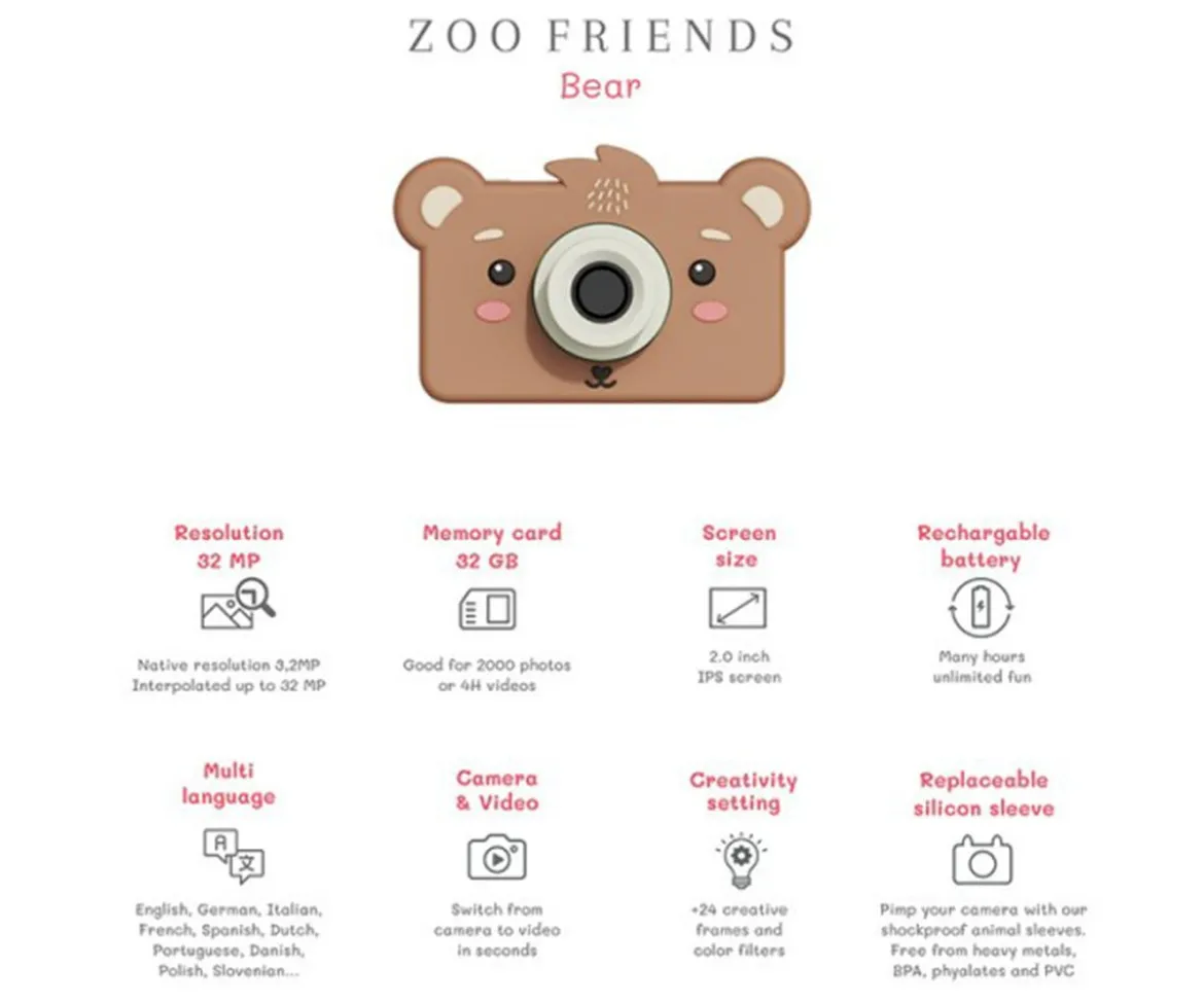 Cámara Digital Zoo Friends Bear