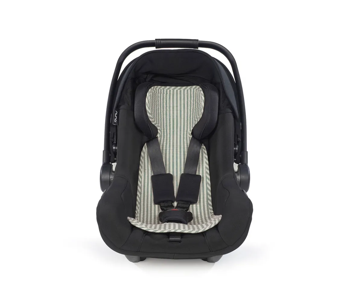 Colchoneta para Silla de Coche Praliné Rayas Matcha