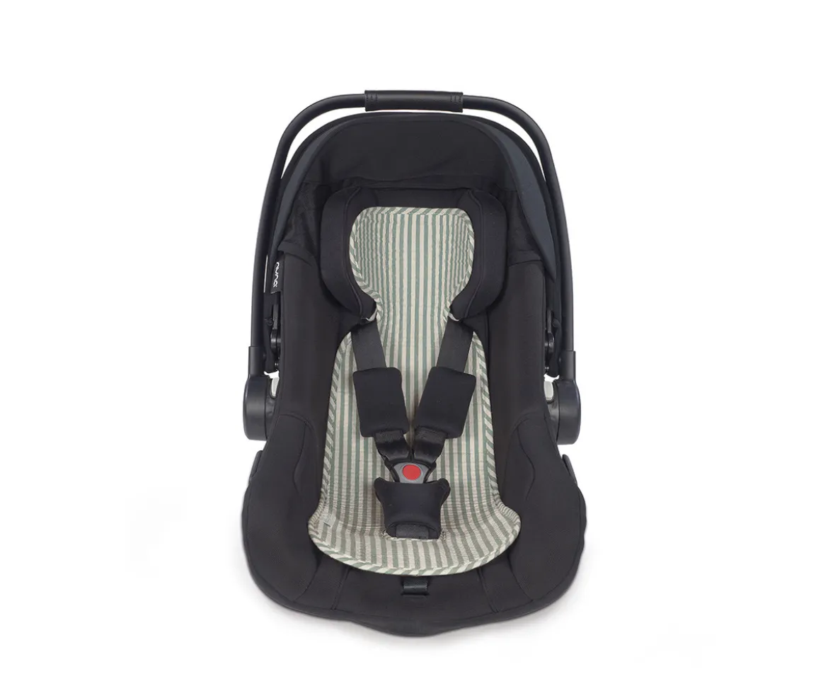 Colchoneta para Silla de Coche Praliné Rayas Matcha
