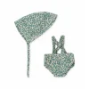 Conjunto de Pelele y Gorro para Muñecos Flores Verdes