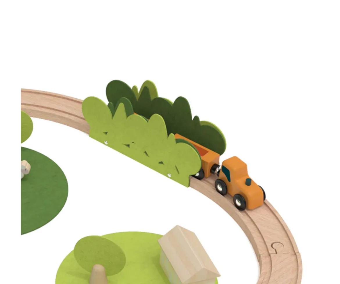 Conjunto de Trenes de Madera Naturaleza