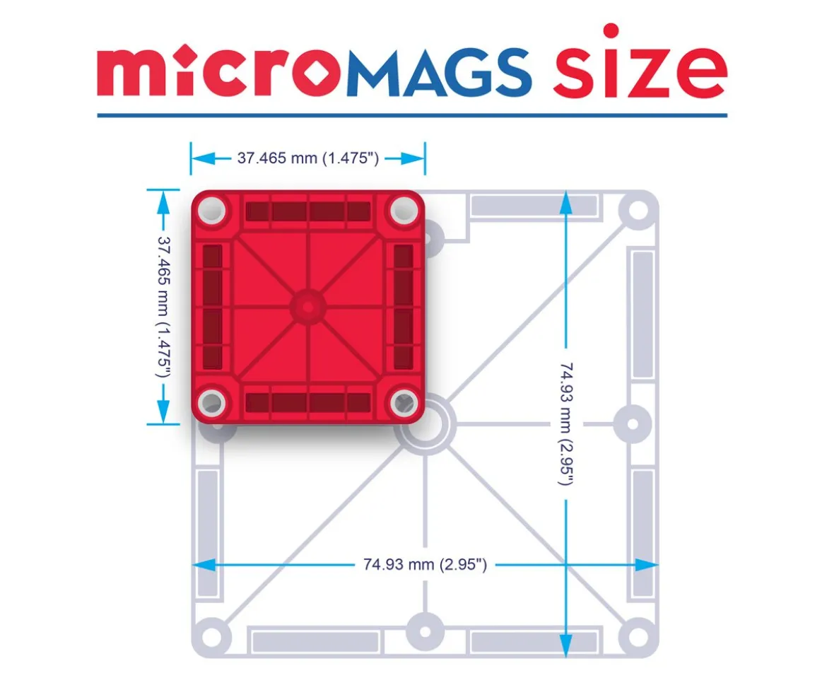 Construcción Magna-Tiles microMAGS 70 piezas