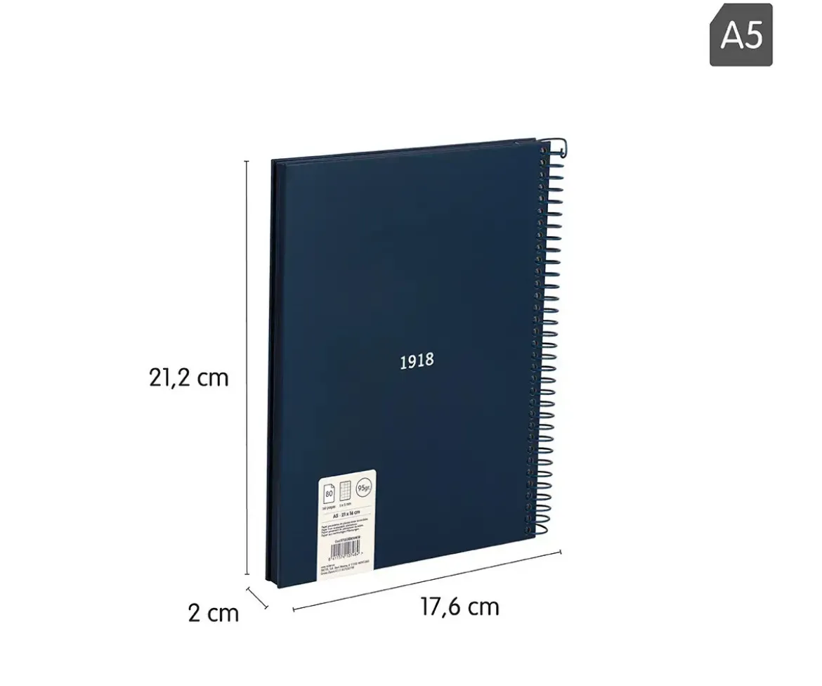 Cuaderno A5 con Tapa Dura Azul MILAN 340 Since 1918
