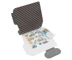 Cuaderno con Pegatinas y Crayones Construction
